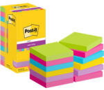 3M Öntapadó jegyzettömb, 76x76 mm, 12x90 lap, 3M POSTIT " Super Sticky" , vegyes