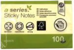 A-series Jegyzettömb öntapadó 50x75mm 100lap A-Series sárga (AS0878) - toptoner