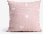 Goldea krepp párnahuzat - szívecskék, púderrózsaszín alapon 50 x 70 cm