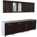 Spectral Mobila Bucatarie Zebra 260 cm din MDF Wenge cu blat termoizolant gri