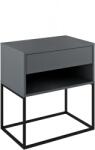 Mobikon Noptiera DTD grafit metal negru Arti 60x38, 4x65 cm (0000403339)