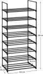 Mobikon Pantofar metal plastic negru Laurin 65, 5x30x138 cm (0000399547) Pantofar