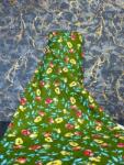 SABAEV Bumbac Satinat 100% Engross - Latiime 240 cm, Lungime 30 ml, Ideal pentru Lenjerii de Pat și Proiecte Textile floare roz 11824-V1 verde