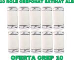 SABAEV 10 role Material creponat satinat 240 cm engross pentru lenjerii de pat ALB 300 ml (10 role) x 240 cm