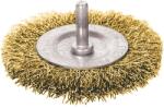 Extol Drótcsiszoló körkefe (fúrógéphez), száras, 50mm, 6mm csap, hullámos szálú, rezezett acél, max 7500 frod/perc (17052)
