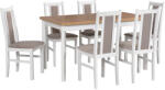  Asztal MODENA 1 P artisan tölgy laminált + szék TASS 14 (6 db) fehér / 3B