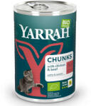 Yarrah 405g Yarrah Bio falatok bio csirke, bio marha szószban nedves macskatáp