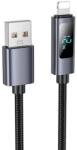 hoco. Cablu Date si Incarcare USB-A - Lightning HOCO Display X112, 18 W, 1m (Negru)