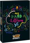 BIC Kit caligrafie BIC Intensity My Hand Lettering Set, 20 de finelinere, 12 markere Dual Tip, 12 linere, 4 sabloane 999399