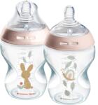 Tommee Tippee CTN cumisüveg ANTI-COLIC lassú folyású, 260 ml, 0 hónapos kortól, Kindness dizájn, 2 d