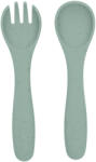 Kikkaboo Комплект вилица и лъжица Kikkaboo - Platinum Silicone, Sage (31302050014)