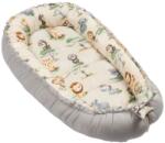 Kidizi Cosulet patut bebe tip baby nest din bumbac 90x50 cm, cu doua fete Kidizi Baby Animals, bej, lavabil la masina automata (5949551915898)