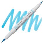 Zebra Ecsetirón ZEBRA kétvégű filctoll Mildliner, ecset 1-4mm és vékony kerek hegy 0, 5mm Cyan, kék
