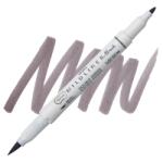 Zebra Ecsetirón ZEBRA kétvégű filctoll Mildliner, ecset 1-4mm és vékony kerek hegy 0, 5mm sötét szürke, Dark Gray