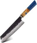 HARAHU Cuțit de bucătărie damasc AI-37596 - Kiritsuke / Albastru închis KP37596