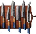 HARAHU Set de cuțite de bucătărie din oțel damasc AI-37600 - Albastru închis KP37600