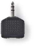 Nedis Splitter audio 3.5 mm tata - 2x 3.5mm mama negru Nedis (CAGB22945BK)