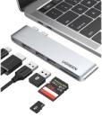 UGREEN Dokkoló állomás 6 az 1-ben, 4Kx2K30Hz, USB 3.0 HUB, HDMI, USB-C, USB-A, 5Gbps, szürke 80856 (80856)