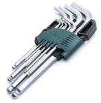 SATA imbuszkulcs készlet 9 részes 1.5-10mm, hosszú gömbvégű