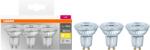 OSRAM Base PAR16 műanyag ház, 4, 3W, 350lm, 2700K, GU10, dobozos LED spot izzó 3 db