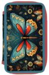 Herlitz Penar neechipat Herlitz 2 fermoare, dimensiune 20 x 4.5 x 13 cm, motiv Butterfly (400198298) Penar