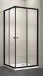 Balneum fekete szögletes zuhanykabin premium zuhanytálcával 90x90 (MR-5006-90-Black-MR-610)