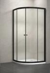 Balneum fekete íves zuhanykabin zuhanytálcával 90x90 (MR-5003-90-Black)
