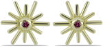  Arannyal Bevont Ezüst Fülbevaló Bíbor Gyémánttal, Y59898
