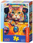 Castorland Puzzle Castorland din 100 piese - Excursie cu autobuzul pentru pisici Puzzle