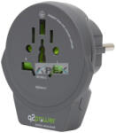 Q2 power 1.100110-TH - q2power 1.100110-TH utazóadapter, World to Europe USB, USB 5V 2.4A, max. 16 A, 250 V - 4000 W teljesítmény