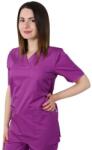 Vetro Design Bluza Medicala Unisex Ved Premium, Maneca Scurta, 3 Buzunare, Mov, XS (VTR-1230-T009-XS)