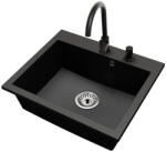 NERO Piazza-60 + magasított csaptelep + adagoló (fekete)