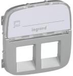 Legrand Valena Allure 2xRJ11/RJ45 aljzat burkolat címketartóval, Alumínium (755487) (755487)