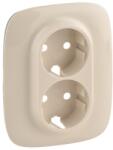 Legrand Valena Allure 2x2P+F aljzat monobloc burkolat + kerettel, Elefántcsont (754956) (754956)