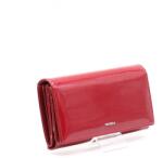 Patrizia piros / anyagában mintás / lakk elől lehajtós nagy női bőr pénztárca cb-102