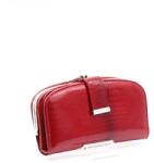 Jennifer Jones piros lakk / krokkómintás kívül keretes nagy női bőr pénztárca 5277-2