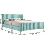  Steppelt bársonyszövet ágykeret, 160x200 cm, menta - PALACE