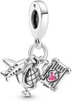 Pandora ékszer Repülő földgömb bőrönd ezüst charm 799435C01