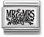 Nomination Mr és Mrs ezüst színű charm virágokkal