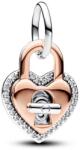 Pandora ékszer Kéttónusú lakat dupla függő charm 783079C01