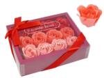 Szappanrózsa szett 12 db 4 cm - Piros szalagos díszdobozban (CQ561)