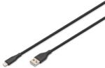 ASSMANN High Speed USB-A 2.0 Lightning fekete szilikon töltőkábel 2m (AK-600108-020-S) - bestbyte