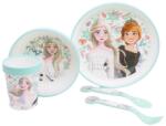 Stor Комплект за хранене с неплъзгаща основа Stor - Premium, Frozen Snowy Tale, 5 части (81085)