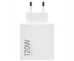 Xiaomi eredeti töltő USB A QC3.0 3A 120W MDY-14-EE + adatkábel USB A-ról Type C-re 6A 1m fehér ömlesztett