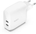 Belkin Akkumulátortöltő 60W, 2x Usb-c Pd Pps 30W, fehér (WCB010VFWH)