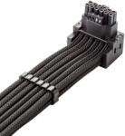 CableMod C-Series Pro csatlakozókábel - A változat, 90°, 16 tűs 3x 8 tűs PCIe-re, fekete (CM-PCSR-16P3-RAN60KK-5PK-R-SS)