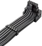 CableMod C-Series Pro csatlakozókábel - B változat, 90°, 16-tűs 4x 8-tűs PCIe-re, carbon (CM-PCSR-16P4-RBN60KC-5PK-R-SS)