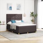 vidaXL Box Spring Ágy Matraccal Sötétbarna 160x200 cm Szövet (3339710)