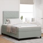 vidaXL Boxspring Ágy Matrac Könnyű Szürke Kis Kétszemélyes Bársony (3339884)