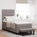 vidaXL Box Spring Ágy matraccal és padlóval Taupe 100x200 cm Szövet (3344048)